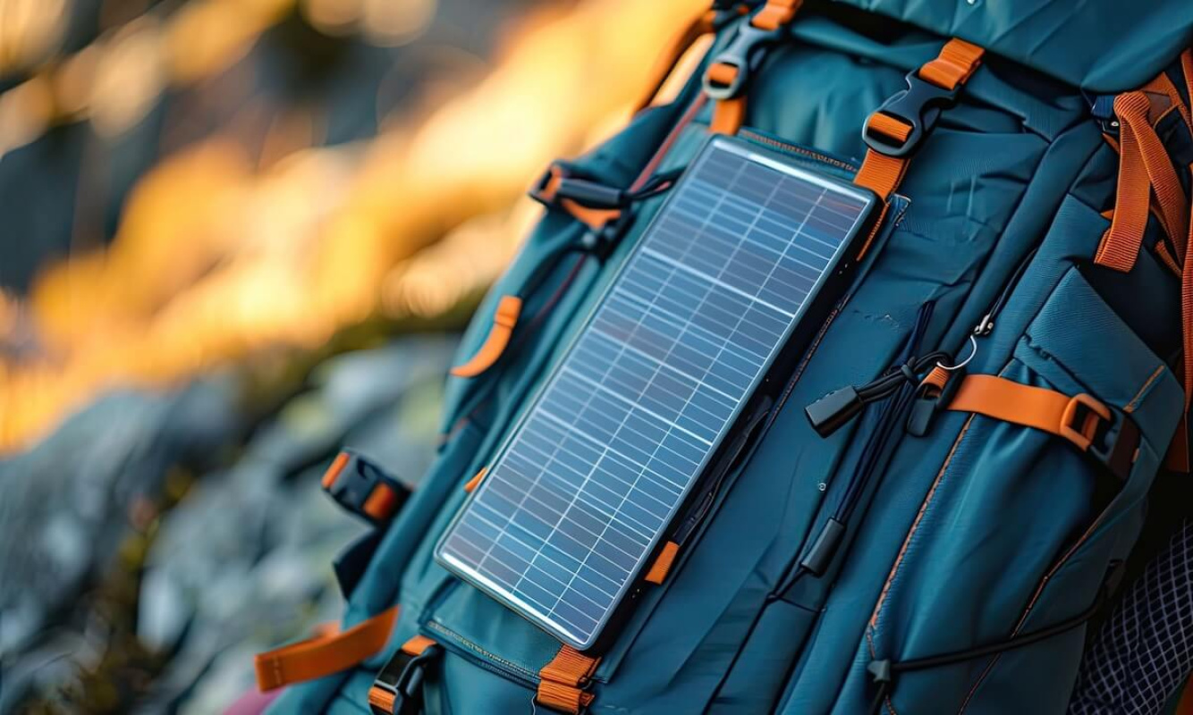 Solargerät beim Wandern Solargerät beim Wandern