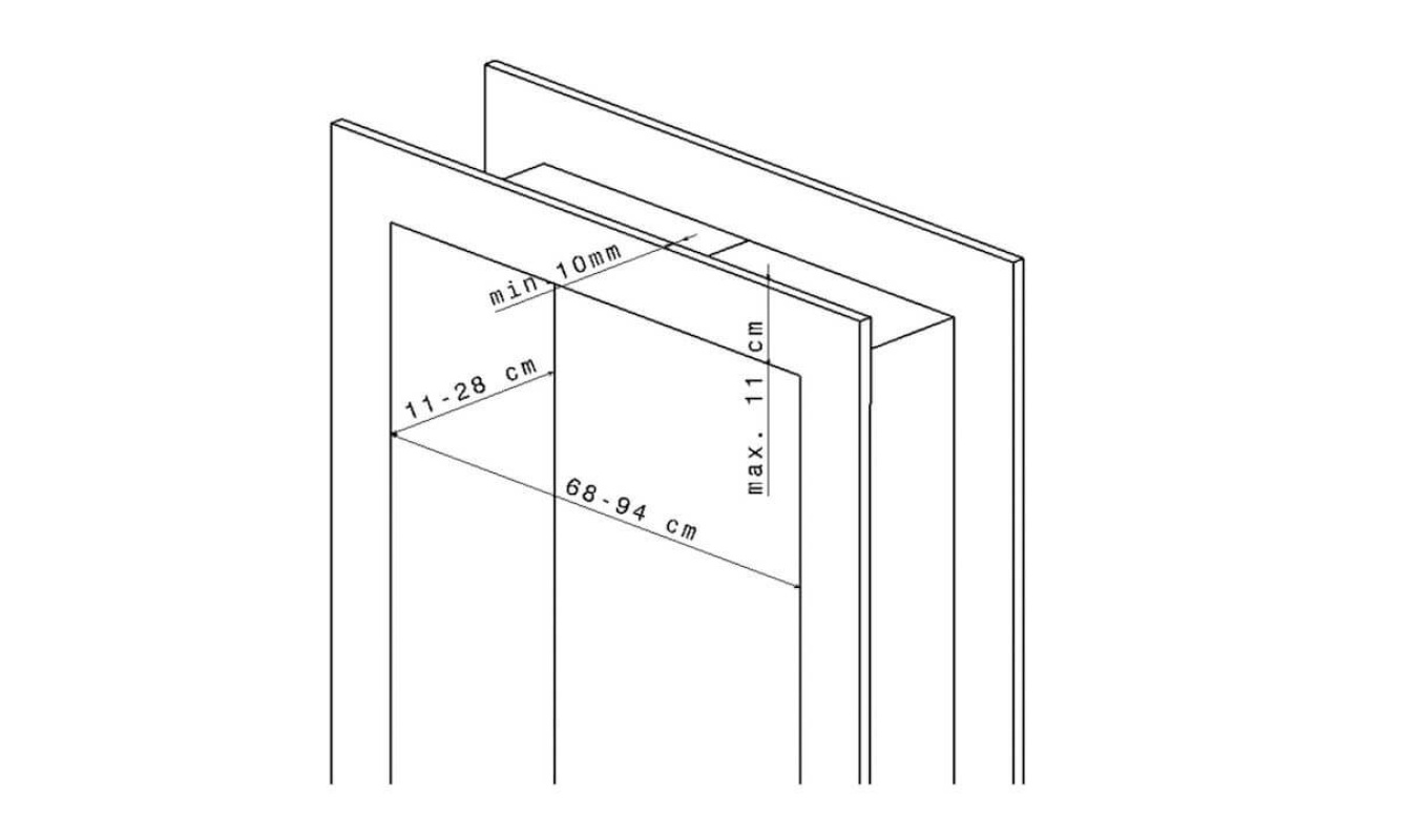 Bevor man sich das Clevo Door Modul zulegt, sollte man seine Tür ausmessen Bevor man sich das Clevo Door Modul zulegt, sollte man seine Tür ausmessen