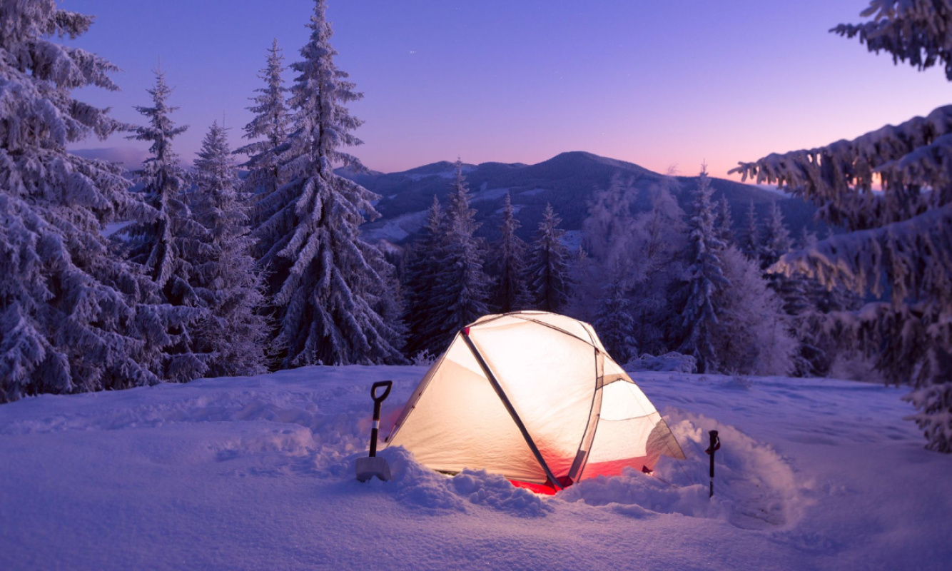 Zelten im Schnee