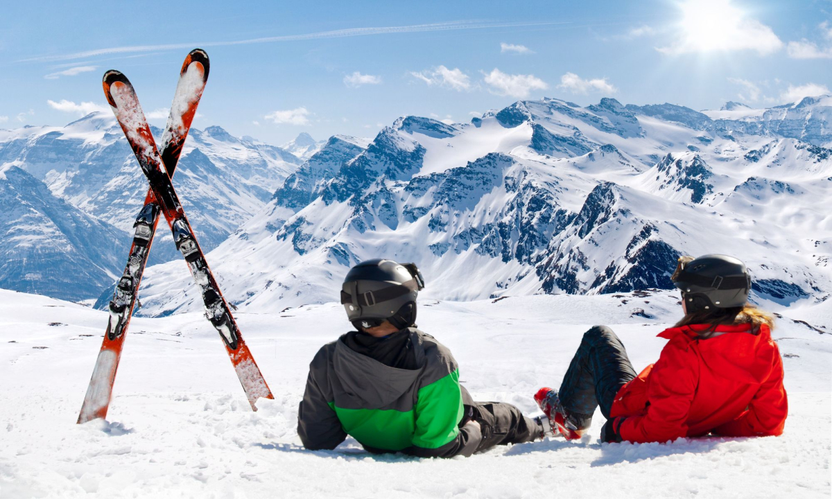 Sonnenskilauf im Frühling Sonnenskilauf im Frühling