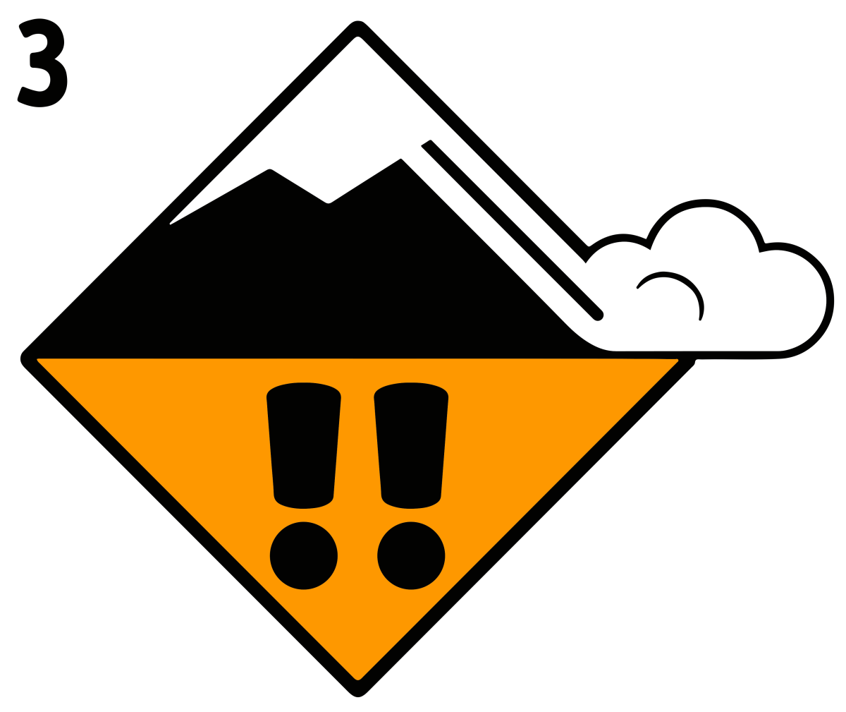Lawinenwarnstufe 3 Symbol
